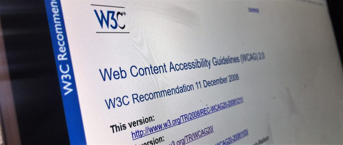 WCAG 2.0 guidelines screen shot